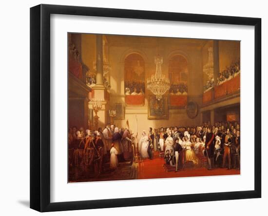 Wedding of Leopold I (1790-1865) to Princess Louise of Orleans (1812-50) at Compiegne-Joseph Desire Court-Framed Giclee Print