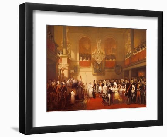 Wedding of Leopold I (1790-1865) to Princess Louise of Orleans (1812-50) at Compiegne-Joseph Desire Court-Framed Premium Giclee Print