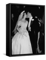 Wedding of Mary Freeman, Champion Swimmer, and John Kelly Kissing-George Skadding-Framed Stretched Canvas