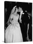 Wedding of Mary Freeman, Champion Swimmer, and John Kelly Kissing-George Skadding-Stretched Canvas