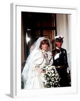 Wedding of Prince Charles and Lady Diana Spencer Arriving at Buckingham Palace July 1981-null-Framed Photographic Print