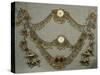 Wedding Ornament in Gilded Silver, Coral, Mother of Pearl and Carnelian from Region of Khorezm-null-Stretched Canvas