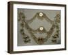 Wedding Ornament in Gilded Silver, Coral, Mother of Pearl and Carnelian from Region of Khorezm-null-Framed Giclee Print