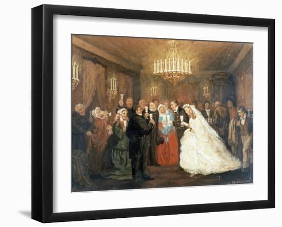 Wedding, Painting by Leonid Solomatkin (1837-1883)-null-Framed Giclee Print