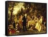 Wedding Party in the Garden of Fontainebleau-Carl Herpfer-Framed Stretched Canvas