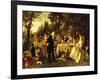 Wedding Party in the Garden of Fontainebleau-Carl Herpfer-Framed Giclee Print
