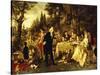 Wedding Party in the Garden of Fontainebleau-Carl Herpfer-Stretched Canvas