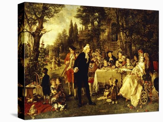 Wedding Party in the Garden of Fontainebleau-Carl Herpfer-Stretched Canvas