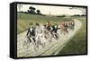 Wedding Party on Bicycles C1910-Chris Hellier-Framed Stretched Canvas