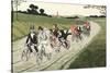 Wedding Party on Bicycles C1910-Chris Hellier-Stretched Canvas