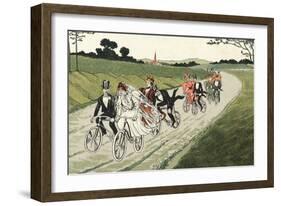 Wedding Party on Bicycles C1910-Chris Hellier-Framed Photographic Print