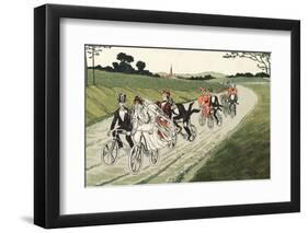 Wedding Party on Bicycles C1910-Chris Hellier-Framed Photographic Print