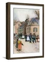 Wedding Party Strolling Through the Village of Pont-Aven in Brittany, France-null-Framed Giclee Print