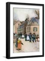 Wedding Party Strolling Through the Village of Pont-Aven in Brittany, France-null-Framed Giclee Print