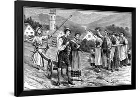Wedding Ploughing Ceremony in Styria, 1890-null-Framed Giclee Print
