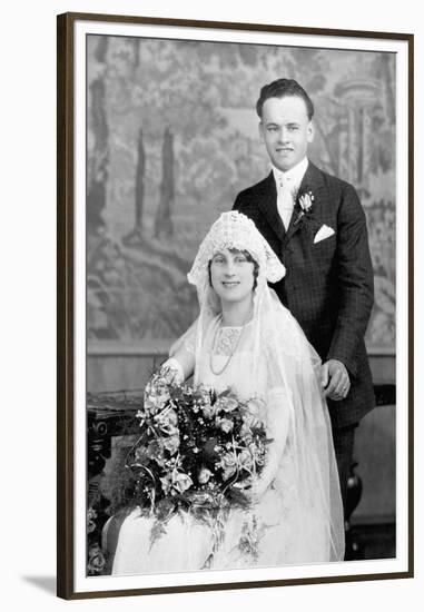 Wedding Portrait of Young Couple, Ca. 1924-null-Framed Premium Photographic Print