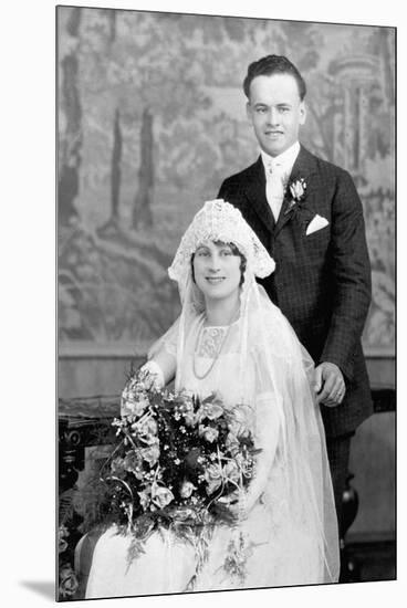 Wedding Portrait of Young Couple, Ca. 1924-null-Mounted Premium Photographic Print