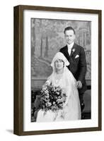 Wedding Portrait of Young Couple, Ca. 1924-null-Framed Photographic Print