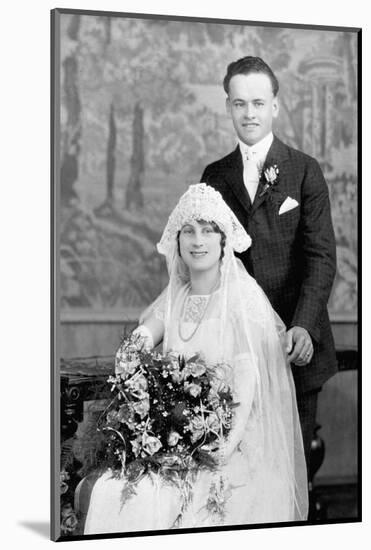 Wedding Portrait of Young Couple, Ca. 1924-null-Mounted Photographic Print