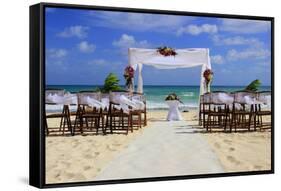 Wedding Preparation on A Mexican Beach-AndyCandy-Framed Stretched Canvas