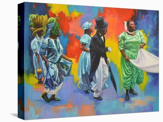 Wedding Procession  2017  (oil on board)-Colin Bootman-Stretched Canvas