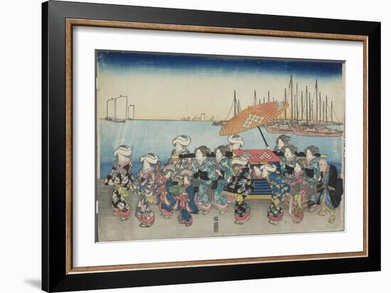 Wedding Procession, Mid 19th Century-Utagawa Hiroshige-Framed Giclee Print