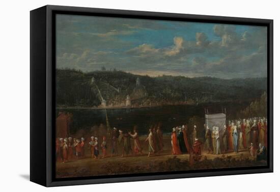 Wedding procession on the Bosphorus, c.1720-37-Jean Baptiste Vanmour-Framed Stretched Canvas