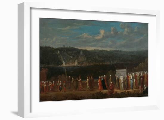 Wedding procession on the Bosphorus, c.1720-37-Jean Baptiste Vanmour-Framed Giclee Print