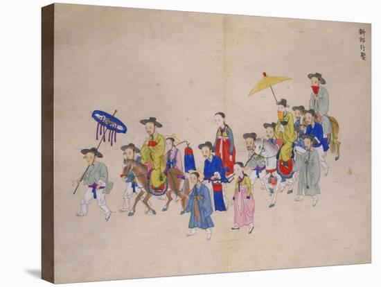 Wedding Procession with Groom-Kim Junkeun-Stretched Canvas