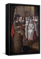 Wedding Scene Par Michelin, Jean (1623-1695). Oil on Canvas, Size : 76X52, , Private Collection-Jean Michelin-Framed Stretched Canvas