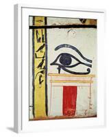 Wedjat Eye, Detail from the Sarcophagus Cover of the Lady of Madja, New Kingdom, c.1450 BC-Egyptian 18th Dynasty-Framed Giclee Print