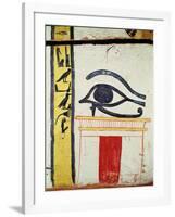 Wedjat Eye, Detail from the Sarcophagus Cover of the Lady of Madja, New Kingdom, c.1450 BC-Egyptian 18th Dynasty-Framed Giclee Print