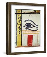 Wedjat Eye, Detail from the Sarcophagus Cover of the Lady of Madja, New Kingdom, c.1450 BC-Egyptian 18th Dynasty-Framed Giclee Print