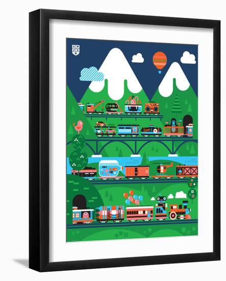 Wee Chugga, All Aboard-Wee Society-Framed Art Print