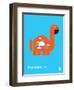 Wee Dinos, Brontosaurus-Wee Society-Framed Art Print