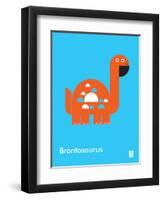 Wee Dinos, Brontosaurus-Wee Society-Framed Art Print