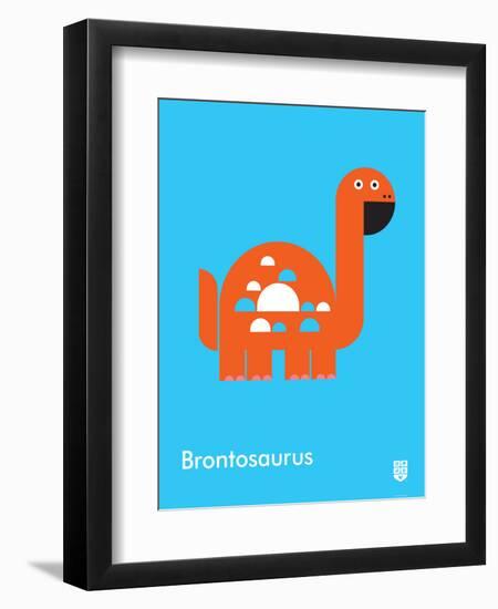 Wee Dinos, Brontosaurus-Wee Society-Framed Art Print
