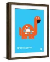 Wee Dinos, Brontosaurus-Wee Society-Framed Art Print