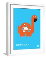 Wee Dinos, Brontosaurus-Wee Society-Framed Art Print