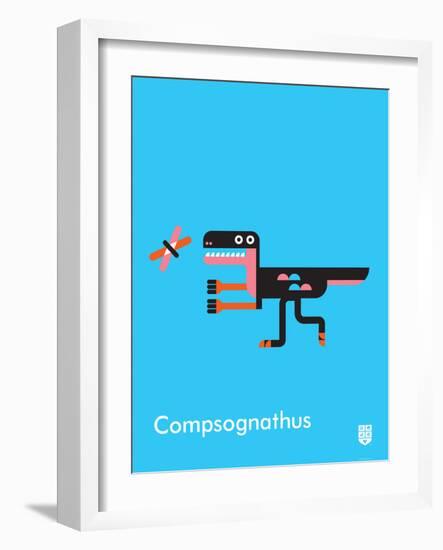 Wee Dinos, Compsognathus-Wee Society-Framed Art Print