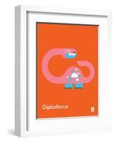 Wee Dinos, Diplodocus-Wee Society-Framed Art Print