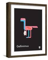 Wee Dinos, Gallimimus-Wee Society-Framed Art Print