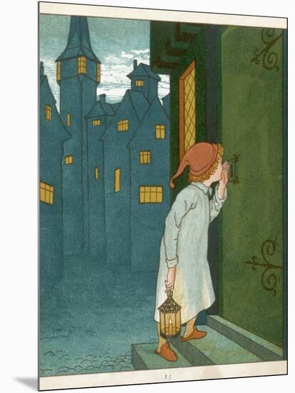 Wee Willie Winkie Runs Through the Town Upstairs and Downstairs in His Nightgown Rapping-Edward Hamilton Bell-Mounted Photographic Print