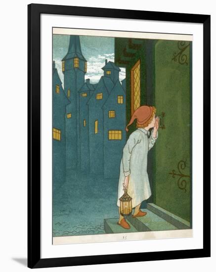 Wee Willie Winkie Runs Through the Town Upstairs and Downstairs in His Nightgown Rapping-Edward Hamilton Bell-Framed Photographic Print