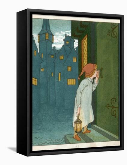 Wee Willie Winkie Runs Through the Town Upstairs and Downstairs in His Nightgown Rapping-Edward Hamilton Bell-Framed Stretched Canvas