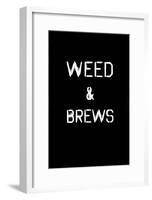 Weed & Brews Stencil White-null-Framed Poster