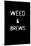 Weed & Brews Stencil White-null-Mounted Poster