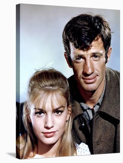 Week end a Zuydcoote by HenriVerneuil with Jean Paul Belmondo and Catherine Spaak, 1964 (photo)-null-Stretched Canvas