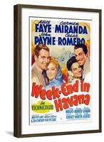 Week-End in Havana, John Payne, Alice Faye, Carmen Miranda, Cesar Romero, 1941-null-Framed Art Print