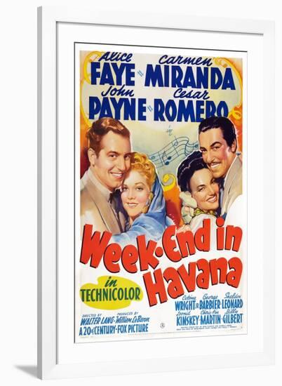 Week-End in Havana, John Payne, Alice Faye, Carmen Miranda, Cesar Romero, 1941-null-Framed Art Print